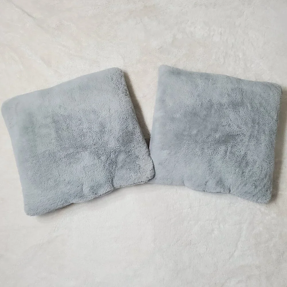 Soft Light Grey Pillows Set of 2